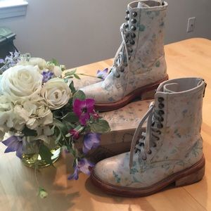 Free People Ivory Floral Santa Fe boots